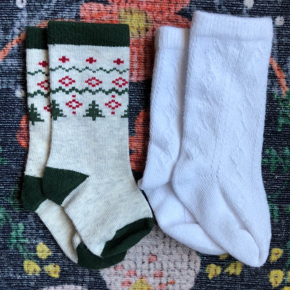 Little Stocking Co. Baby Knee High Socks, 0-6 Months (Set of 2 Pairs)